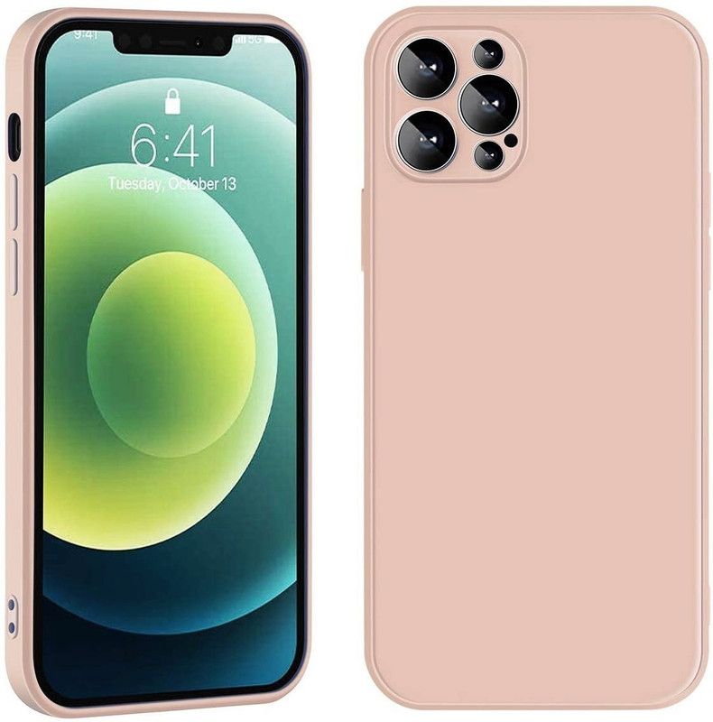 FAIRBUNNY Back Cover for Apple iPhone 12 Pro  (Pink, Grip Case, Silicon, Pack of: 1)