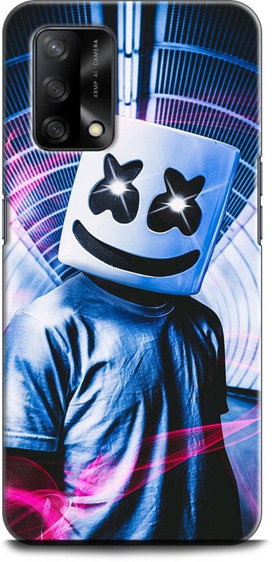 KEYCENT Back Cover for OPPO F19, CPH2219 MARSHMELLO, DJ, EDM, MUSIC, SMILEY, FUNNY  (Multicolor, Pack of: 1)