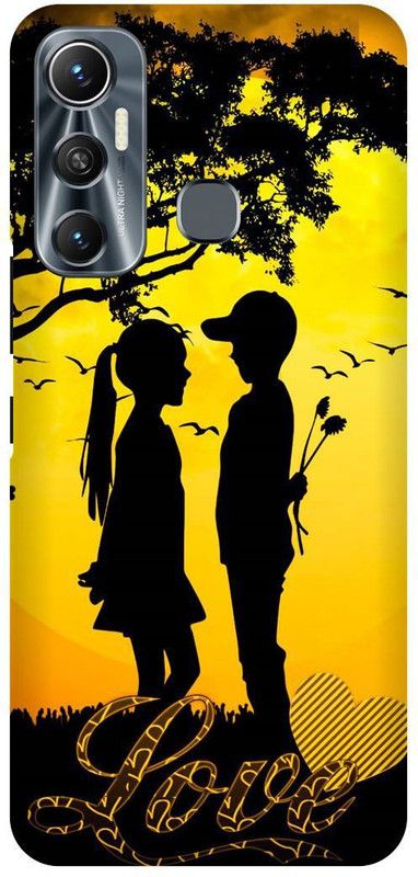 FIKORA Back Cover for Infinix Hot 11, X662, LOVE, COUPLE, QUITE, VALENTINE, LOVERS  (Yellow, Hard Case, Pack of: 1)