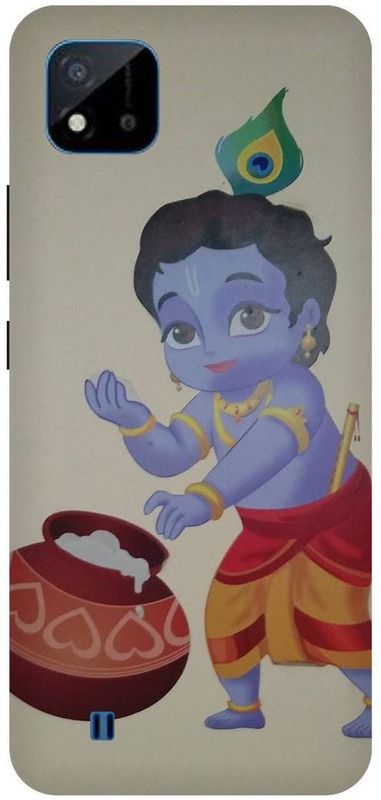 Bluvver Back Cover for Realme C20,RMX3061, Printed Lord Krishna Nandlal Kanha ji Makhan chor Back Cover  (Multicolor, Hard Case, Pack of: 1)