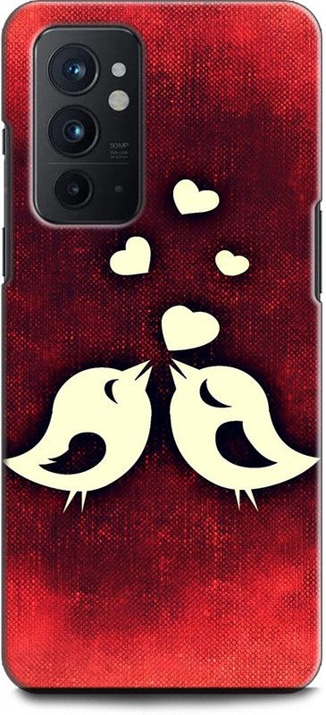 INDICRAFT Back Cover for OnePlus 9RT 5G BIRDS, FUNNY BIRDS, CARTOON, LOVE BIRDS, HEART, RED  (Multicolor, Shock Proof, Pack of: 1)