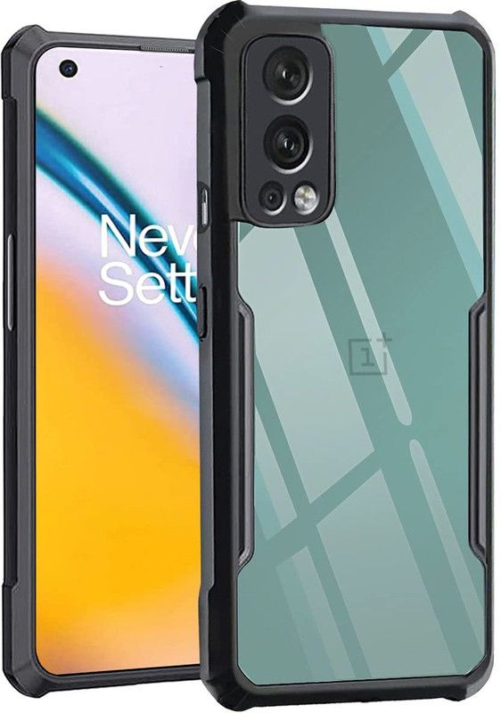 Zybux Back Cover for OnePlus Nord 2 5G, Slim Crystal Clear Grip Back Case for OnePlus Nord 2 5G  (Black, Shock Proof, Silicon)