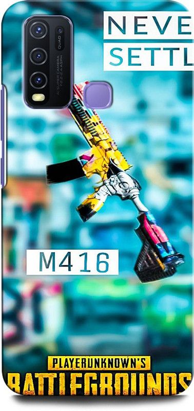 GRAFIQE Back Cover for Vivo Y30 PUBGM416, ARMY, BADMASHBOY, GUN, FREEFIRE, JUEGO, GUN, METAL  (Multicolor, Shock Proof, Pack of: 1)