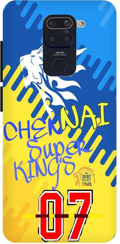 PICHKU Back Cover for REDMI NOTE 9-M2003J15SC-MAHENDRA,SINGH,DHONI,CSK,7,MSD,MAAHI,CHENNAI,SUPER,KING,SPORTS,IPL  (Yellow, Hard Case, Pack of: 1)