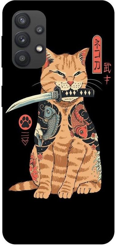 Wall Art Back Cover for SAMSUNG GALAXY M32 (5G) Cat, Pet animals, Angry Printed  (Multicolor, Dual Protection, Pack of: 1)