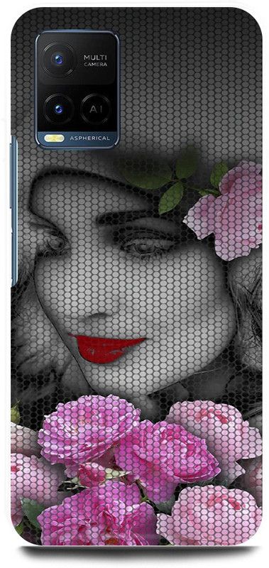 play fast Back Cover for Vivo Y33T, V2146 FLOWER, GIRL, BEAUTY, NET, ART  (Multicolor, Hard Case)