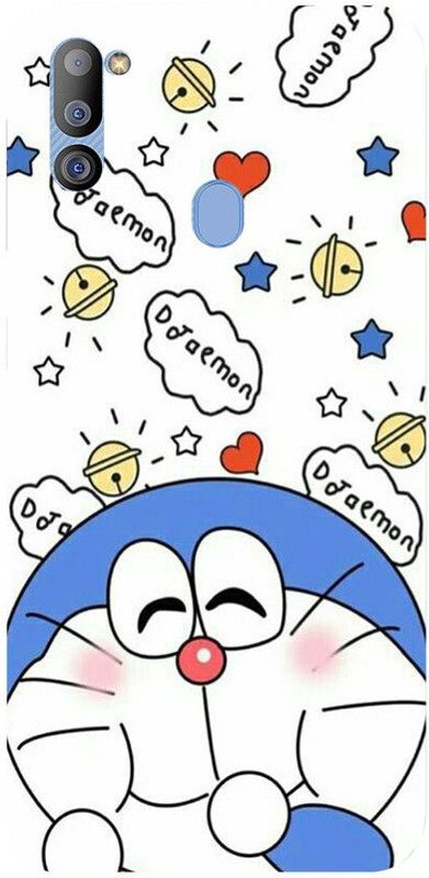 Golden Mask Back Cover for Sky Hawk Back Cover For Samsung Galaxy M21 Doremon With Heart Cartoon  (Multicolor, Waterproof, Silicon, Pack of: 1)