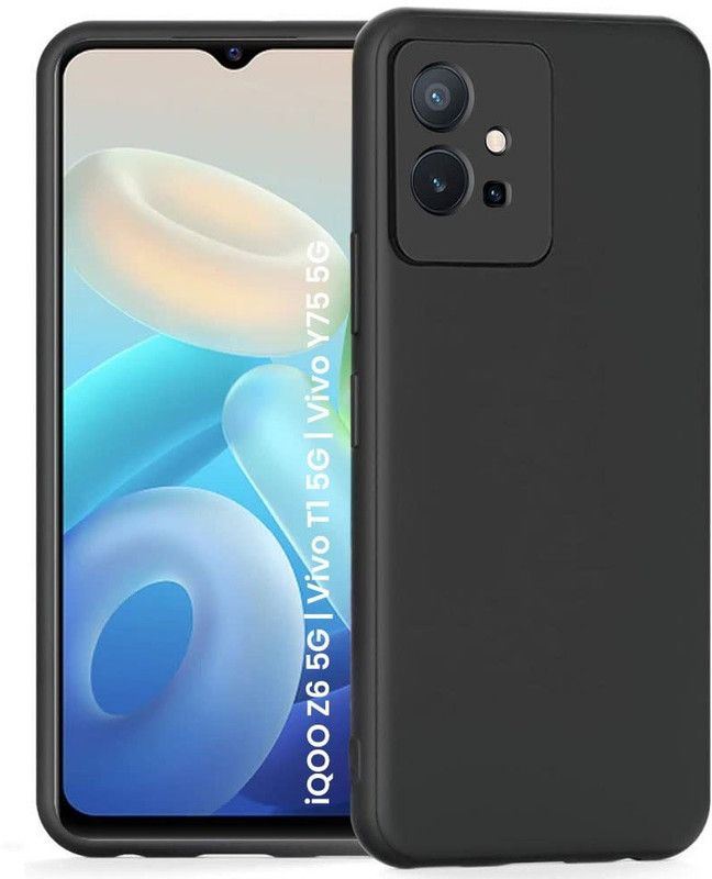 NSTAR Back Cover for vivo T1 5G, vivo Y75 5G, IQOO Z6 5G  (Black, Shock Proof, Pack of: 1)