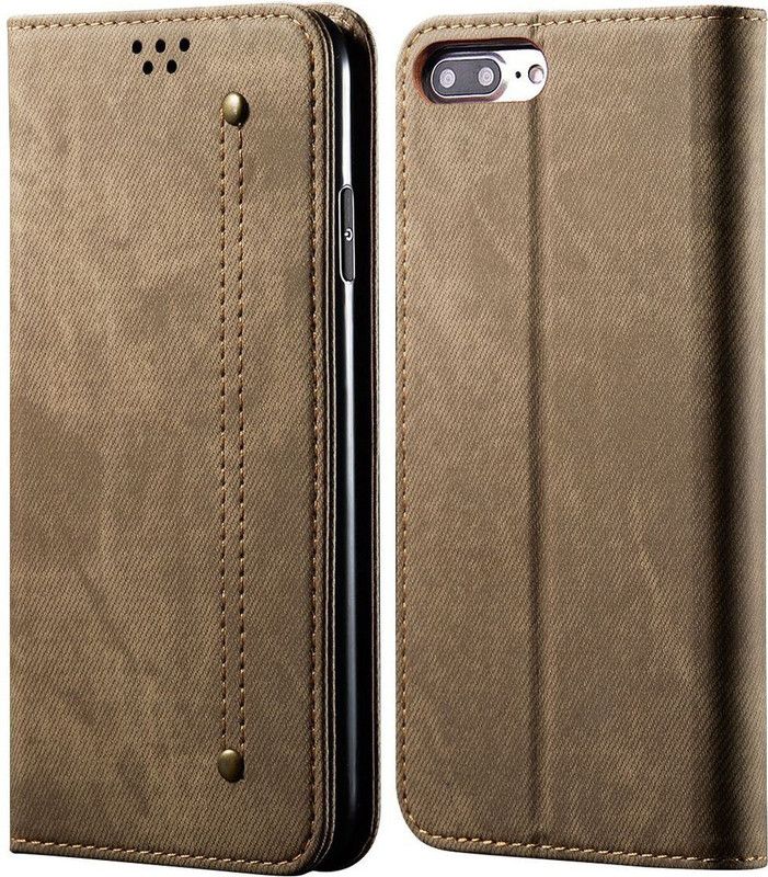 Bepak Wallet Case Cover for Apple iPhone 7 Plus / iPhone 8 Plus (5.5 Inch)  (Khaki, Magnetic Case, Pack of: 1)