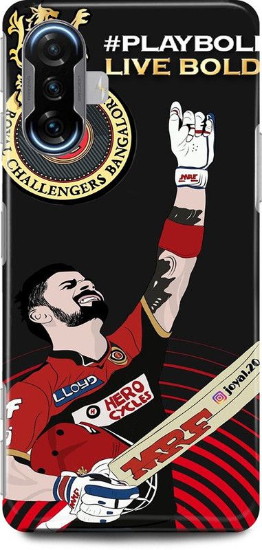 JUGGA Back Cover for POCO F3 GT, VIRAT, KOHLI, INDIAN, PLAYER, RCB  (Red, Hard Case)