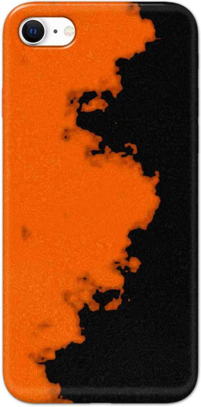 NDCOM Back Cover for iPhone SE 2022 Orange Black Pattern Printed  (Multicolor, Hard Case, Pack of: 1)