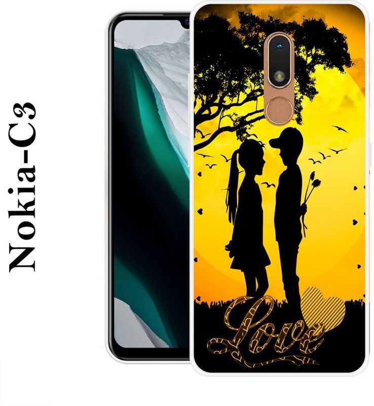 REDFLY Back Cover for Nokia C3  (Black, Yellow, Silicon)