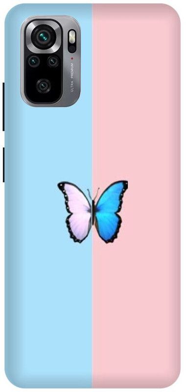 DIKRO Back Cover for REDMI Note 10, BLUE, BUTTERFLY, COLORFUL  (Multicolor, Hard Case, Pack of: 1)