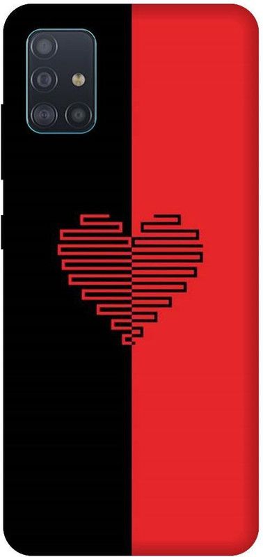 UMPRINT Back Cover for Samsung Galaxy A51 Heart Dil Black Heart Printed Back Cover  (Multicolor, Hard Case, Pack of: 1)