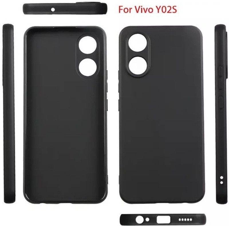 AKSHUD Back Cover for Vivo Y 02s  (Black, Shock Proof, Pack of: 1)