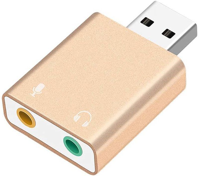 HundoP club USB External Sound Card, External Stereo Sound Plug and Play Gaming Adapter 3.5mm Headphone and Microphone Jack for Windows, Mac, Linux BM 800 Microphone Studio Recording - Multicolor Sound-Card USB Charger  (Multicolor)