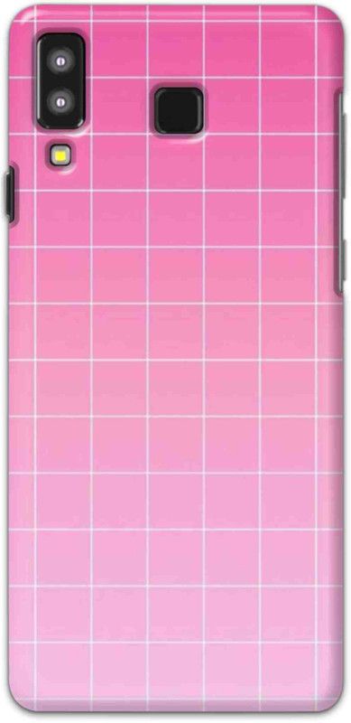 NDCOM Back Cover for Samsung Galaxy A8 Star Pink Grid Printed  (Multicolor, Hard Case, Pack of: 1)