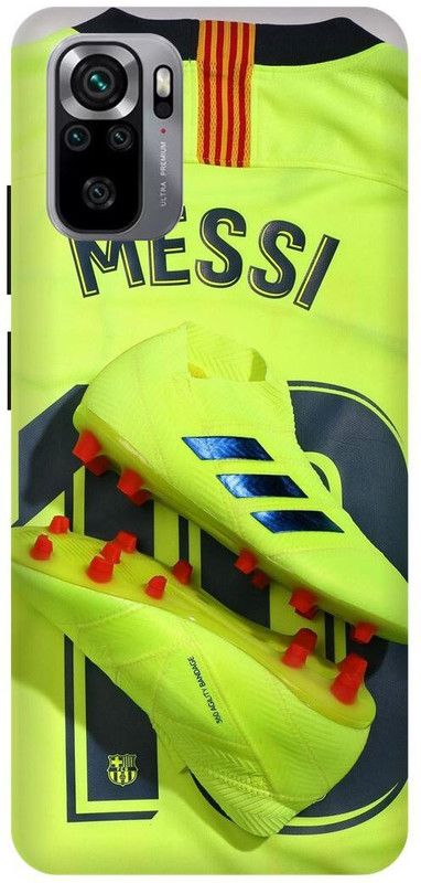DIKRO Back Cover for REDMI Note 10S, MZB08PLIN, LIONEL, MESSI, 10, FOOTBALL, PLAYER  (Green, Hard Case, Pack of: 1)