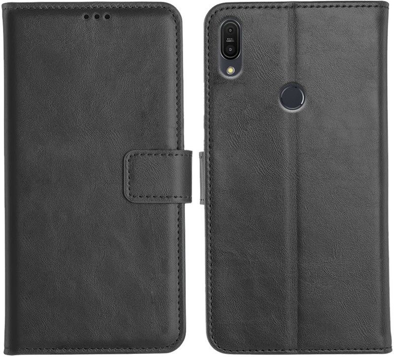 Genron Flip Cover for Asus Zenfone Max Pro M1  (Black, Dual Protection)