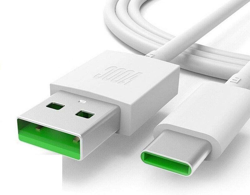 SANNO WORLD USB Type C Cable 1 m Type C VOOC Flash Charging Cable  (Compatible with Oppo Reno/2/2Z/2F/Reno 10x Zoom/k3, White, One Cable)