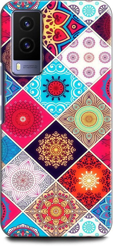 INDICRAFT Back Cover for Vivo V21E 5G, V2055 PINK, PURPLE, RED, COLORS, MANDALA, ABSTRACT  (Multicolor, Shock Proof, Pack of: 1)