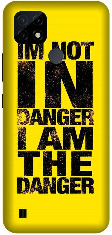 Yoprint Back Cover for REALME C21 Danger Text Printed back Cover  (Multicolor, Hard Case, Pack of: 1)