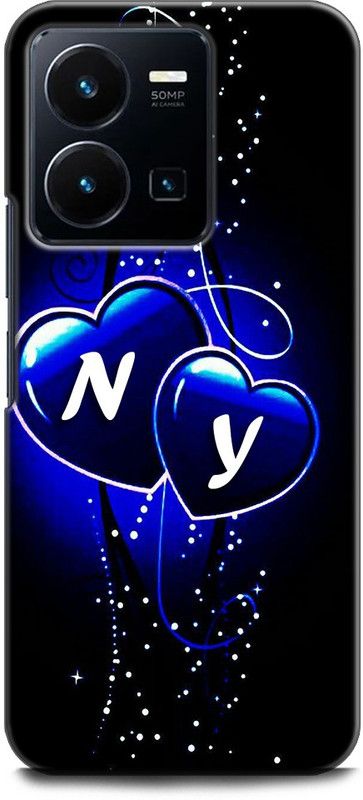 WallCraft Back Cover for Vivo Y35, V2205 N Y, N LOVES Y, NAME, ALPHABET, NY LOVE, HART, BLUE  (Multicolor, Dual Protection, Pack of: 1)