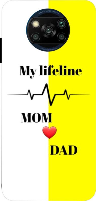 LIKELOOK Back Cover for Poco X3, Poco X3 Pro ( Mom Dad, Love Mom Dad, Heart Mom )  (Multicolor, Shock Proof, Pack of: 1)
