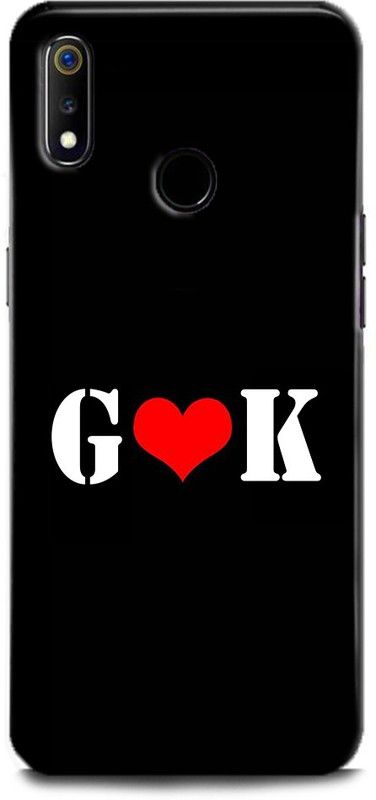 Afterglow Back Cover for Realme 3 G K, G LOVES K, NAME, LETTER, ALPHABET, GK LOVE, HART  (Multicolor, Shock Proof, Pack of: 1)