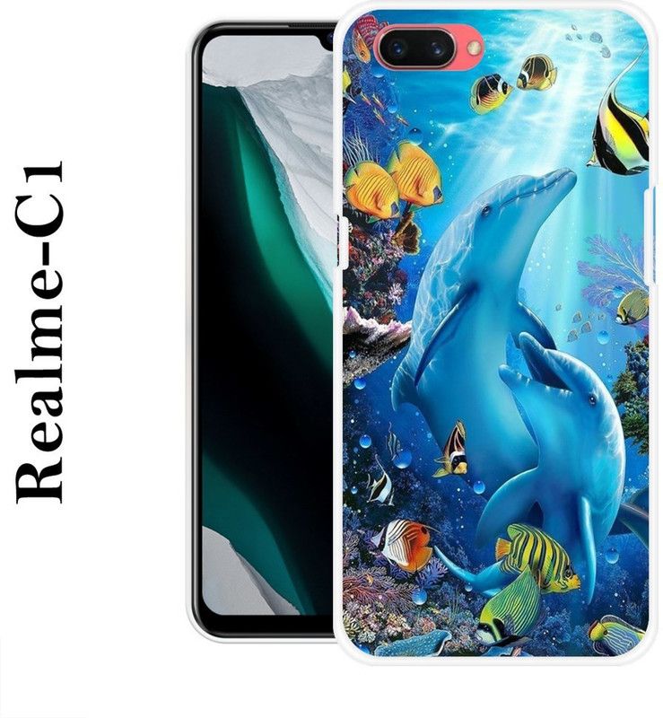 REALKING Back Cover for Realme C1  (Blue, Grip Case, Silicon)
