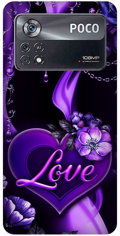 play fast Back Cover for POCO X4 Pro 5G, BLUE, BLACK, DIAMOND, HEART, DIL, LOVE  (Purple, Hard Case, Pack of: 1)