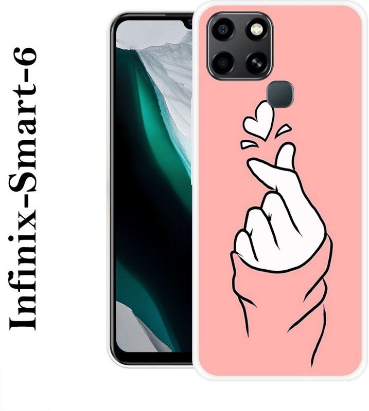 Sswastik Back Cover for Infinix Smart 6  (Pink, White, Silicon)