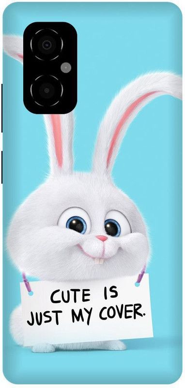 play fast Back Cover for POCO M4 5G, MZB0BRWIN, CUTE, BUNNY, CAT, RABBIT, CUTE IS JUST MY COVER  (White, Hard Case, Pack of: 1)