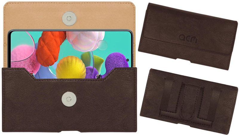 ACM Pouch for Samsung Galaxy A51  (Brown, Holster, Pack of: 1)