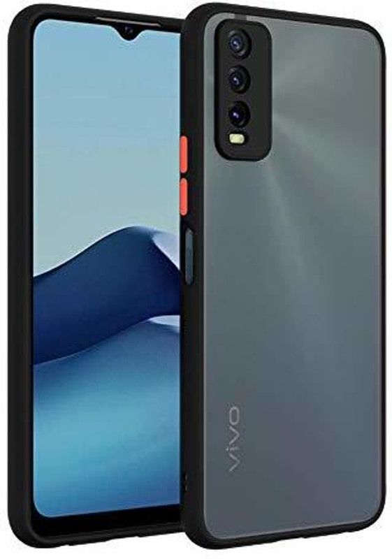 Wideals Back Cover for Vivo Y20 Smoke Cases with Camera Protection( Camera Cap)  (Black, Camera Bump Protector, Pack of: 1)