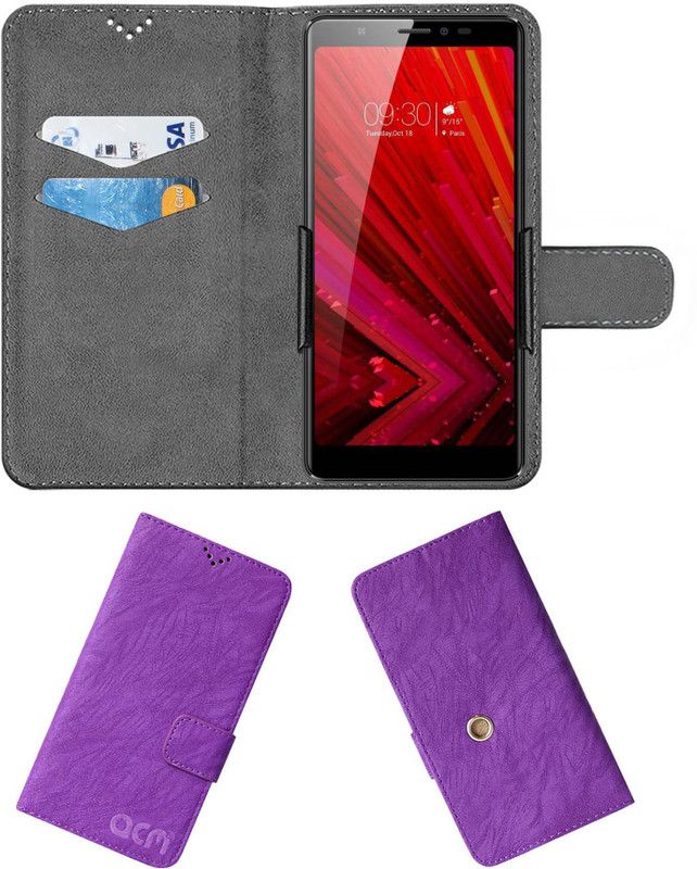 ACM Flip Cover for Micromax Hs1  (Purple, Cases with Holder, Pack of: 1)