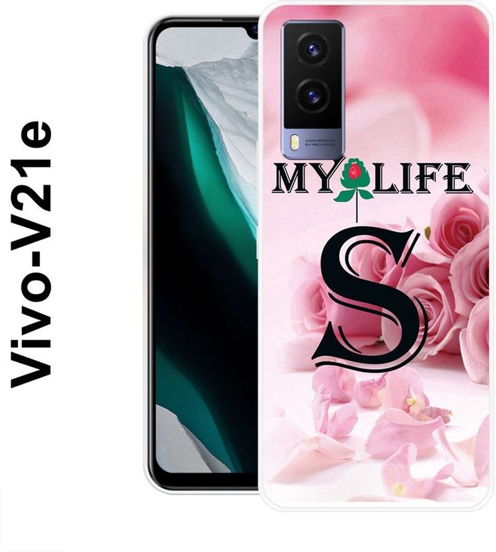 INDIALAND Back Cover for Vivo V21e  (Pink, Black, Grip Case, Silicon)