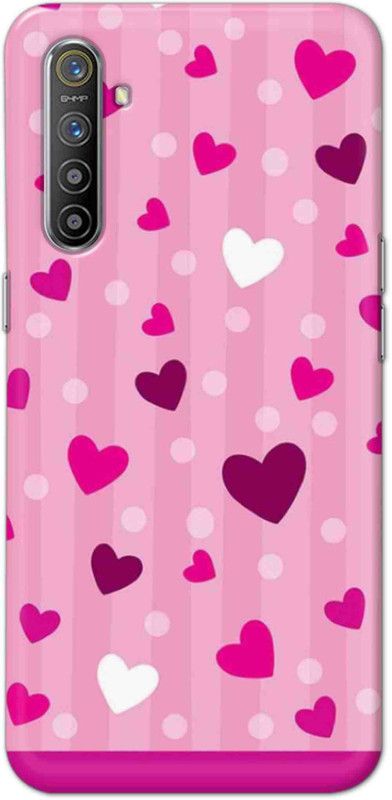 NDCOM Back Cover for Realme XT Love Hearts Stripes Printed  (Multicolor, Hard Case, Pack of: 1)
