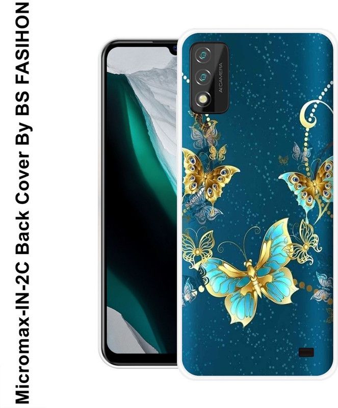 SHYAMSHREE Back Cover for Micromax IN 2C  (Green, Gold, Silicon)