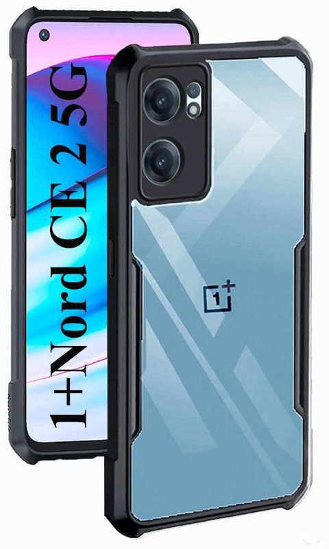 Asmantic Back Cover for Oneplus Nord Ce 2 5G  (Black, Transparent, Silicon)