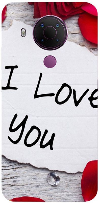 Skyhawk Back Cover for Nokia 5.4 Red Rose With I Love You  (Multicolor, Waterproof, Silicon, Pack of: 1)