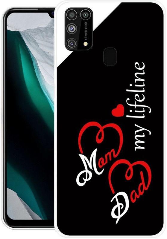 NEVYZAP Back Cover for Samsung Galaxy M31 Prime  (Black, White, Grip Case, Silicon)