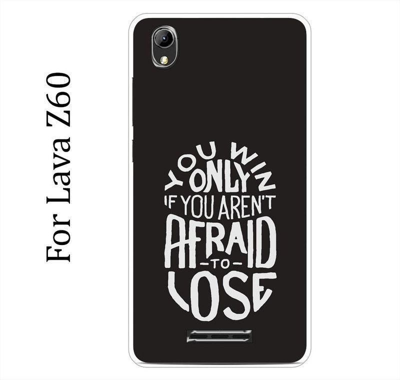 Anami Back Cover for Lava Z60  (Black, White, Grip Case, Silicon, Pack of: 1)