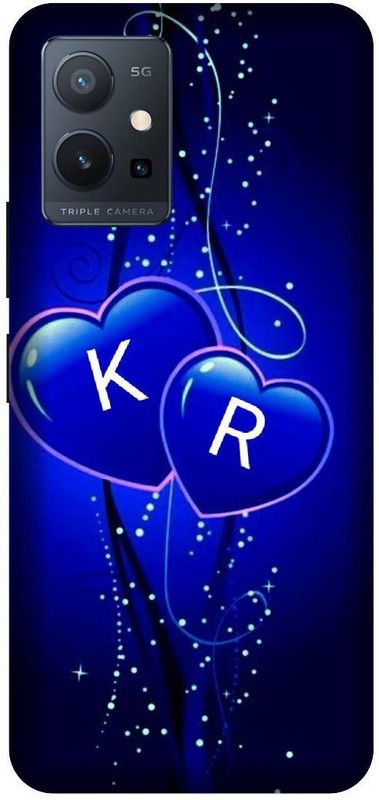 VS PRINT LINK Back Cover for VIVO T1 (5G) , V2141 ,KR, K LOVES R, KR NAME, KR Love Printed  (Blue, Hard Case, Pack of: 1)