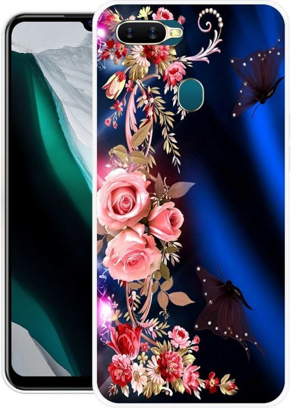 Looy Back Cover for Oppo A7  (Blue, Flexible, Silicon, Pack of: 1)