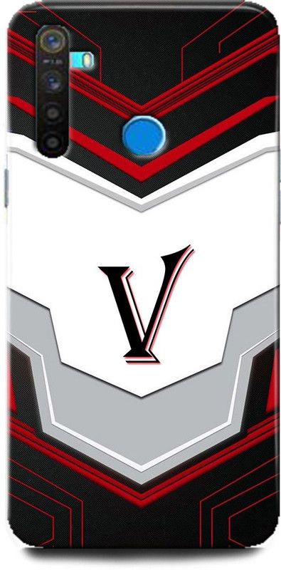 Afterglow Back Cover for Realme 5 Pro V, V LETTER, V NAME, V ALPHABET, ALPHABET  (Multicolor, Shock Proof, Pack of: 1)