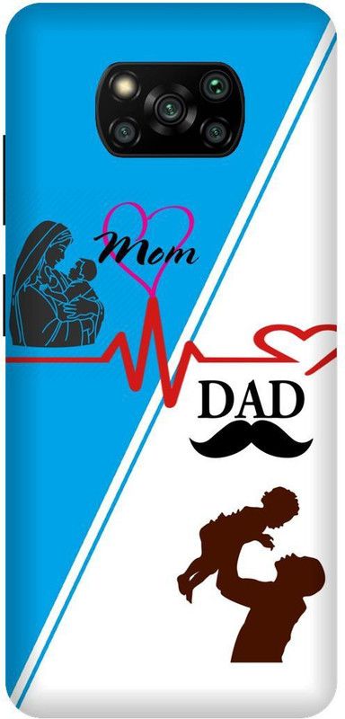 ZePBooM Back Cover for Poco X3, Love Mom Dad, Mom Dad  (Multicolor, Hard Case, Pack of: 1)
