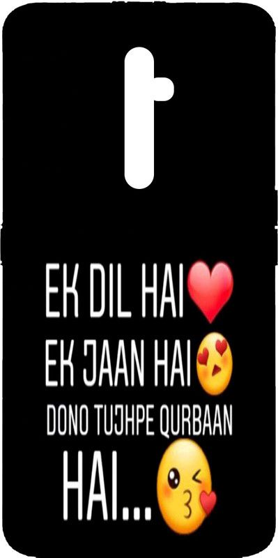 PrintKing Back Cover for OPPO Reno 2z(Quote Cover, Ek Dil Hai Ek Jaan Hai Dono Tujhpe Qurban Hai Quote, Designer )  (Multicolor, Waterproof, Silicon, Pack of: 1)