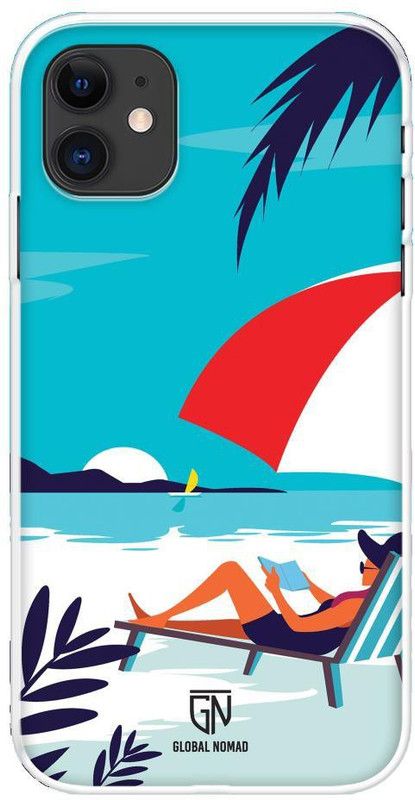 GLOBAL NOMAD Back Cover for Apple iPhone 12 mini  (Blue, White, Grip Case, Silicon, Pack of: 1)