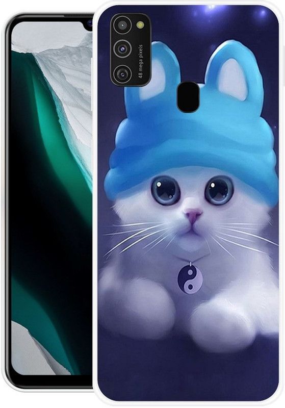 BLUEBUG Back Cover for Samsung Galaxy M21, Samsung Galaxy M30s  (Blue, White, Grip Case, Silicon, Pack of: 1)